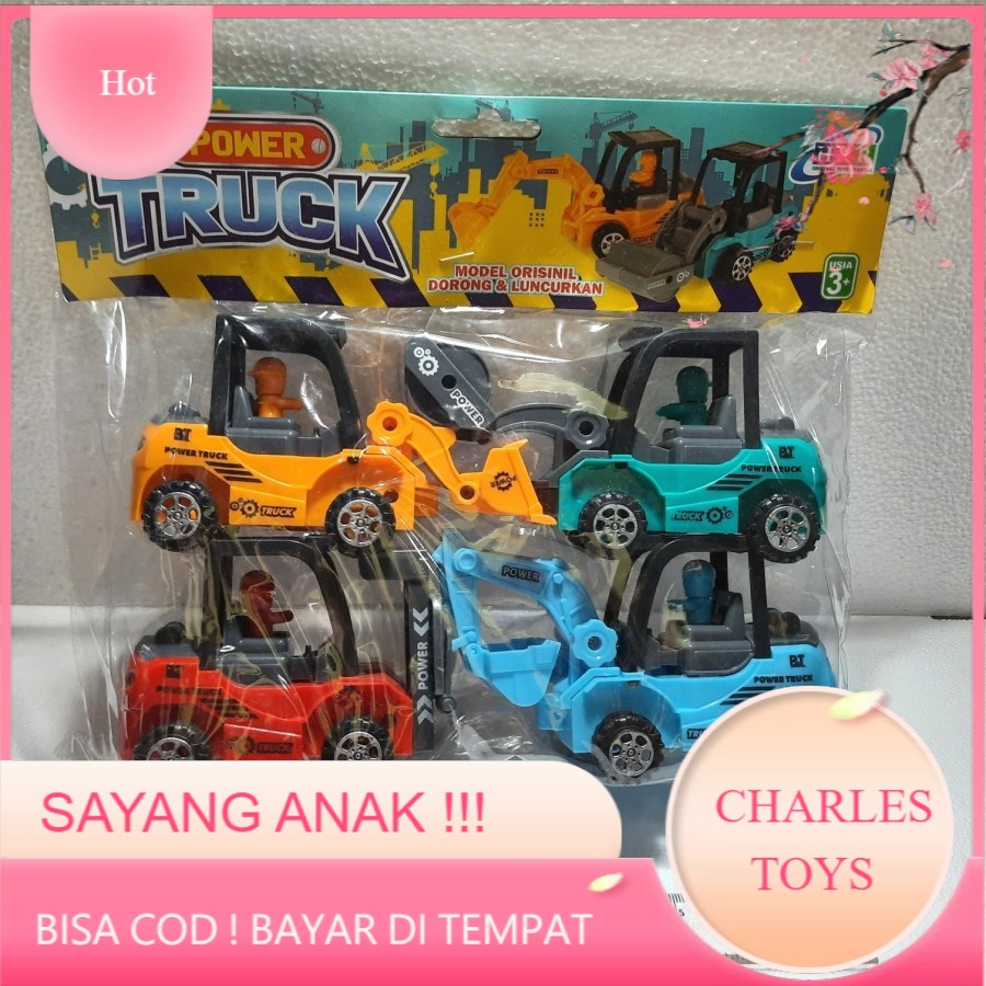 MAINAN TRUK KONTRUKSI 4PCS MAINAN TRUK ALAT BERAT MAINAN MURAH KADO MAINAN TRUK BEKO MERIAH GROSIR