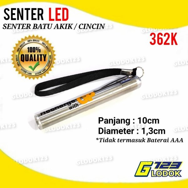 Senter LED Mini Batu Cincin Akik Mulia Pulpen Police SWAT Flash Light