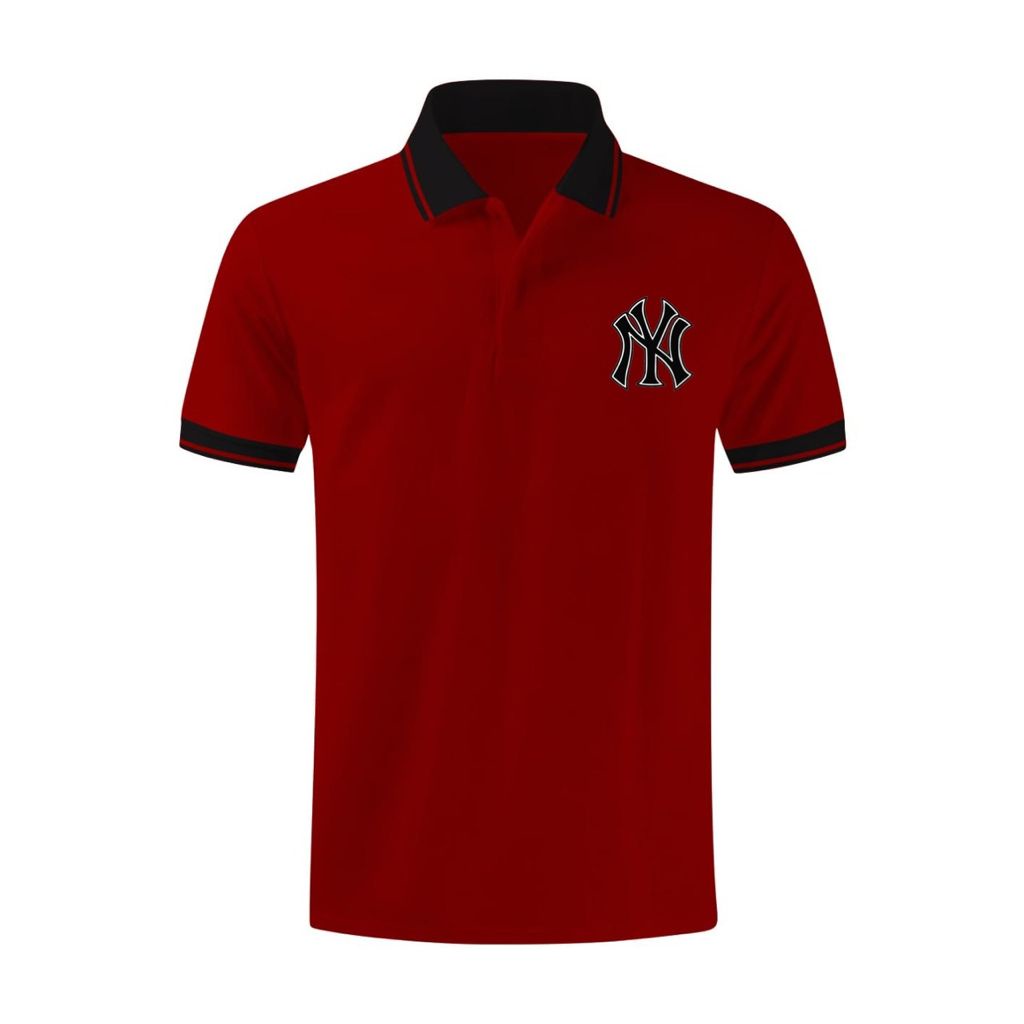 Noveli wear - Kaos kerah pria polo logo New york | poloshirt pria | kaos polo kerah kombinasi