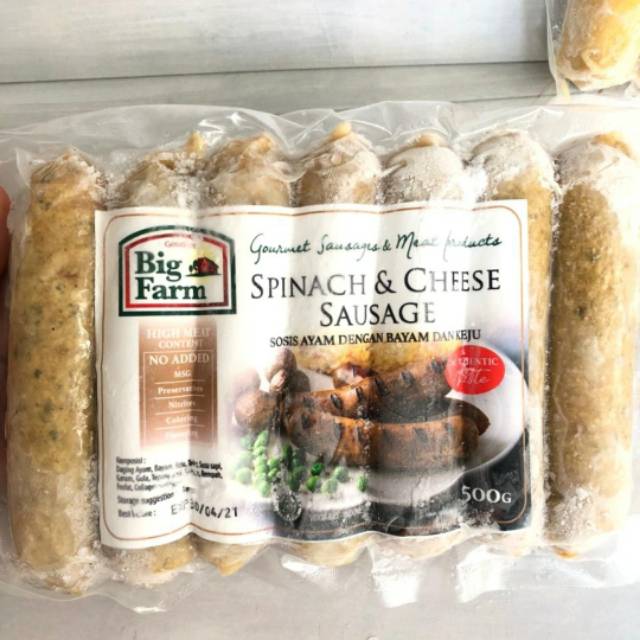 

BIGFARM Spinach & Cheese Sausage 500gr