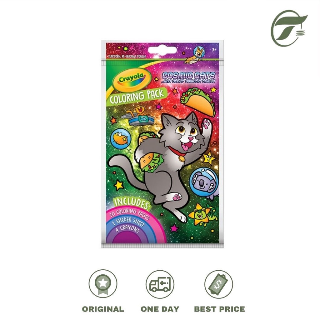 

PAKET COLORING PACK COSMIC CATS 04-0679 (20 COLORING PAGES, 4 CRAYONS, 1 STICKER SHEET) CRAYOLA