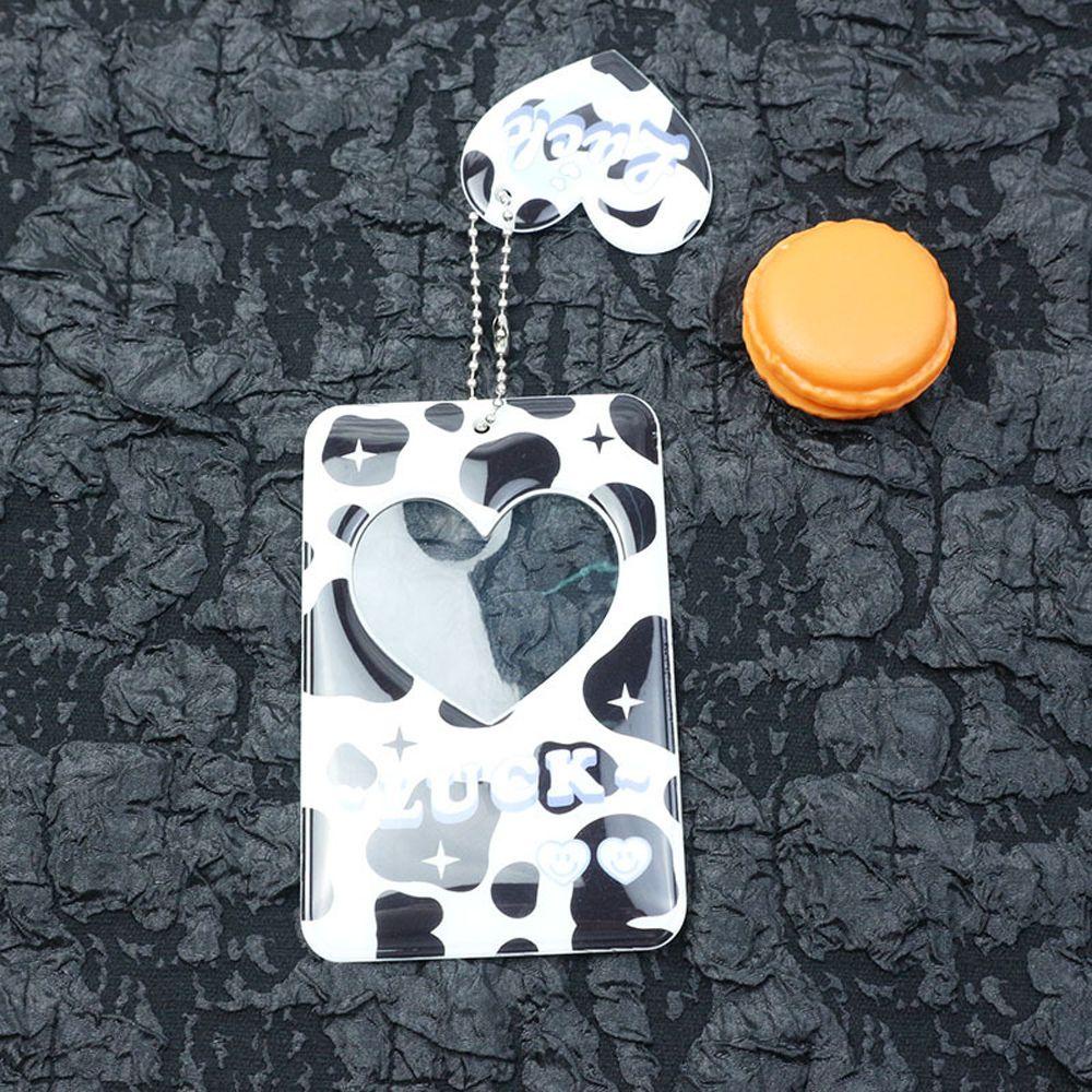 Lanfy Kpop Photocard Holder Kawaii Kartu Nama Kartu Siswa Cinta Hati Hollow Binders Albums Card Storage Case Heart Chessboard Idol Lengan Foto