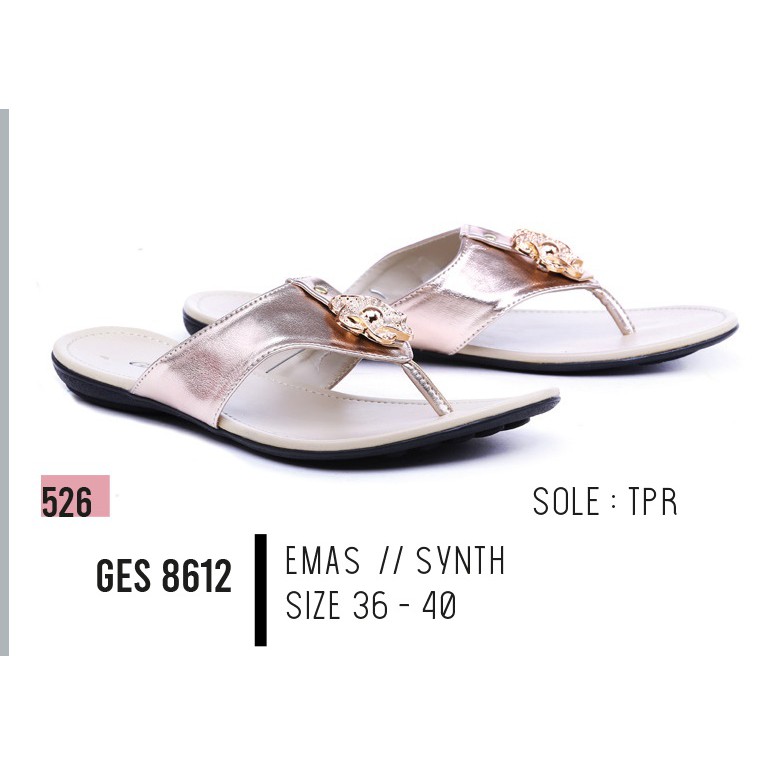  SANDAL  FLIPFLOP DEWASA WANITA  GES 8612 GARSEL SHOES ASLI 