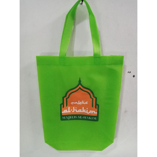 Spunbon sablon goodybag custom standing handel box 30×40×10