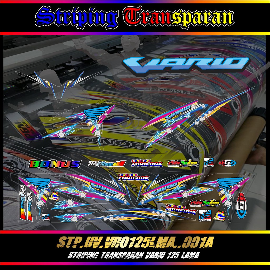 Striping Sticker Motor - Stiker Motor Transparan/UV Stiker Motor VARIO 125-150 ESP Lama 001