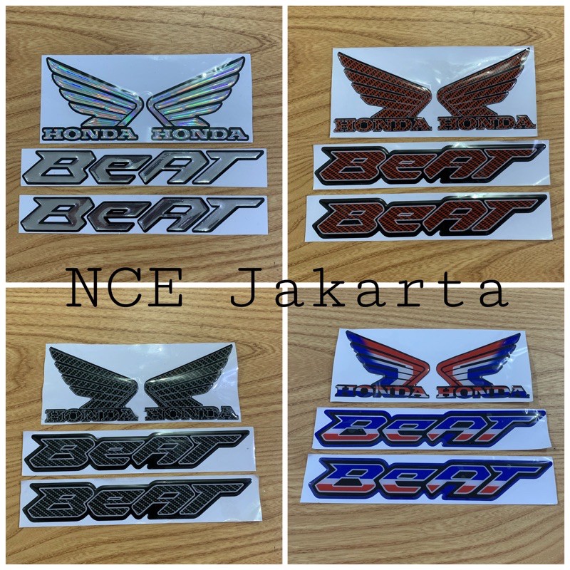 PAKET EMBLEM STIKER TIMBUL RESIN BEAT SAYAP WINGS HONDA