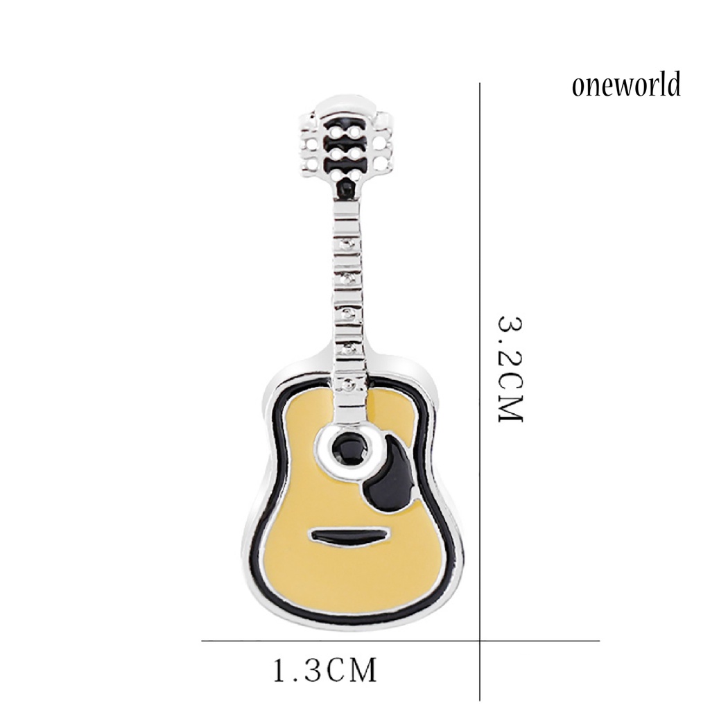 OW@ Enamel Pin Guitar Shape Fashion Unisex Guitar Enamel Brooch Pin for Party