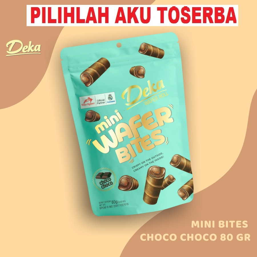 DEKA Mini Wafer BITES Rasa CHOCO CHOCO 80 gr - (HARGA 1 DUS ISI 24 )