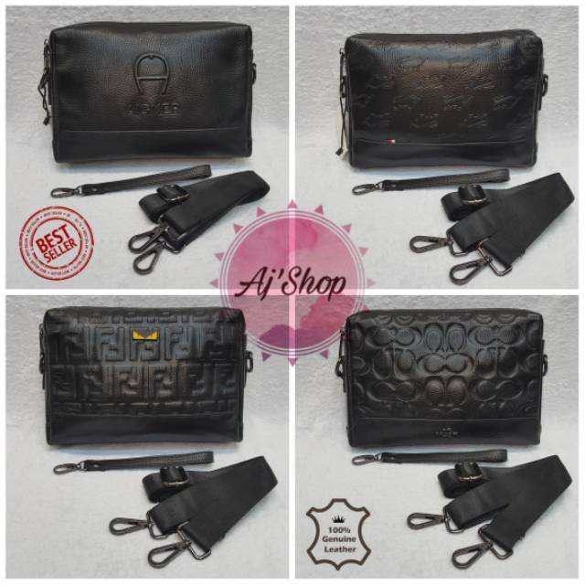 Tas Tangan Handbag Clutch Pria Asli Kulit Import Mirror Quality