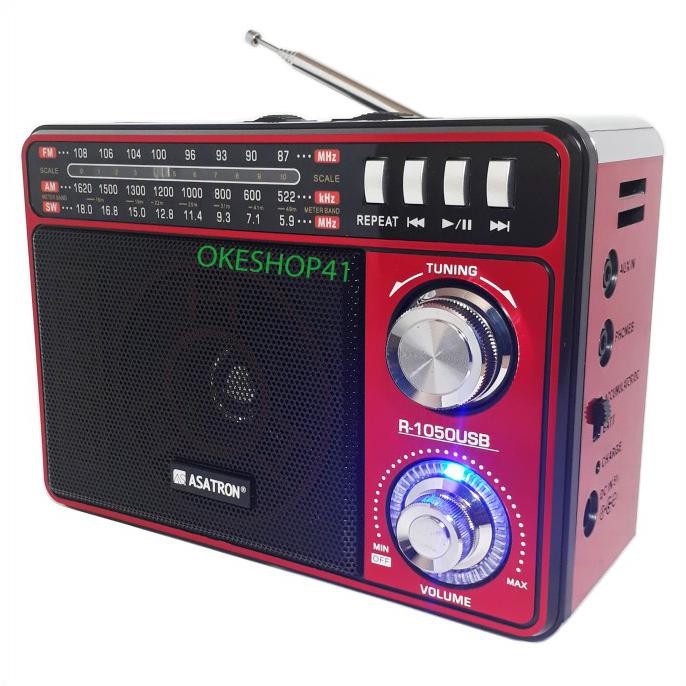 Radio Asatron R-1050 Usb Am Fm, Sd Card, Emergency Lamp Terbaru