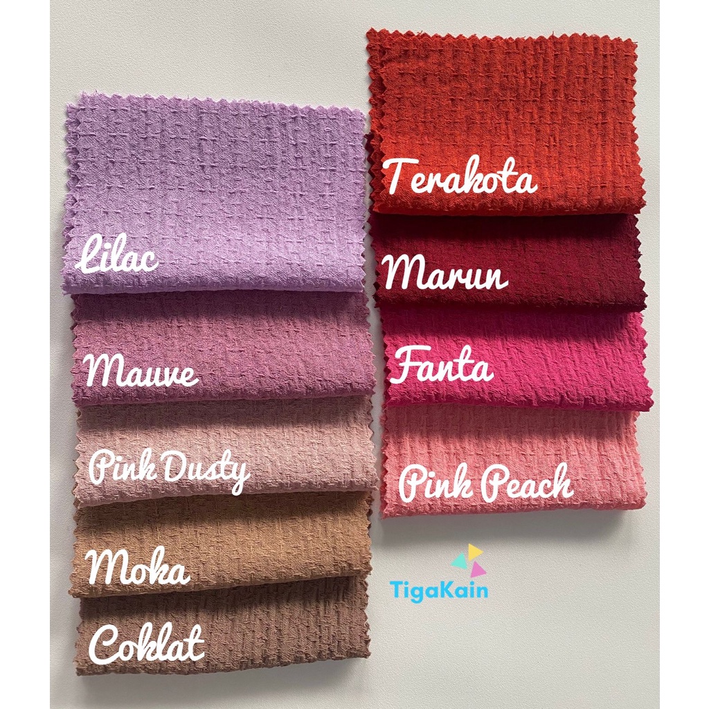 0.5 Meter Kain Wolly Crinkle Bahan Crinkle Stretch Premium