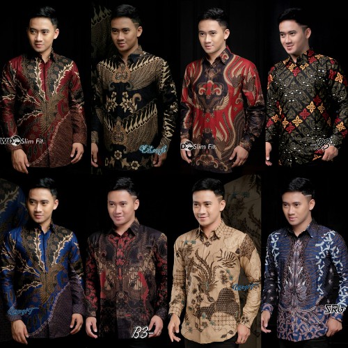 Batik Pria Lengan Panjang BATIK BERKAH HRB026 motif KERATONAN Kode 002 size M L XL XXL Reguler