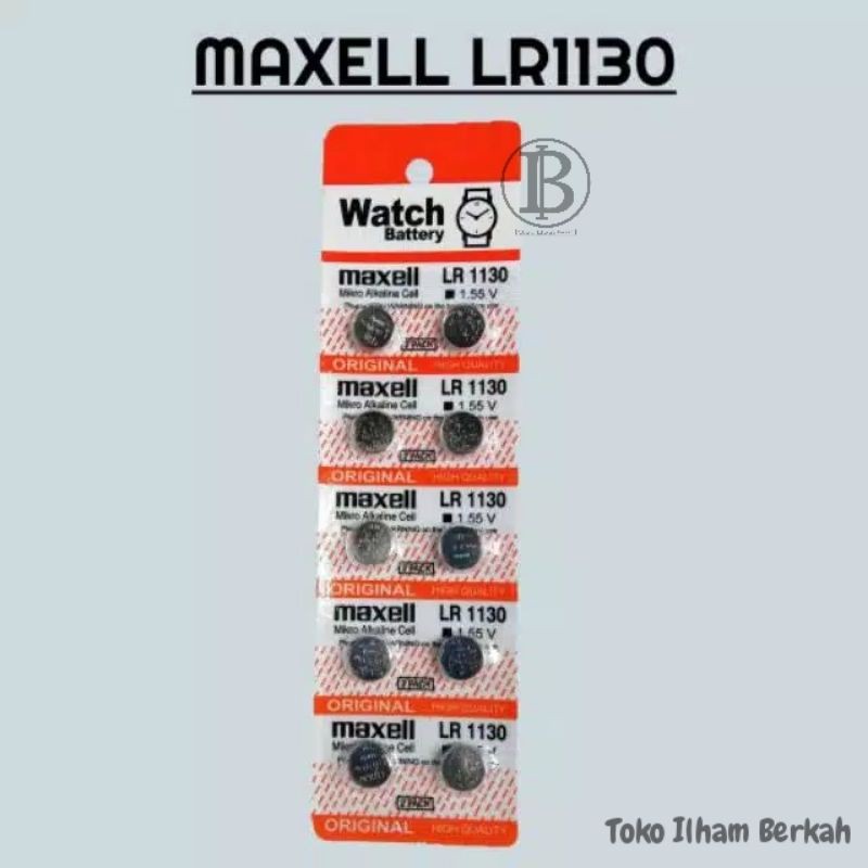 Baterai Maxell LR1130 / AG10 Isi 10 Pcs Perlembar