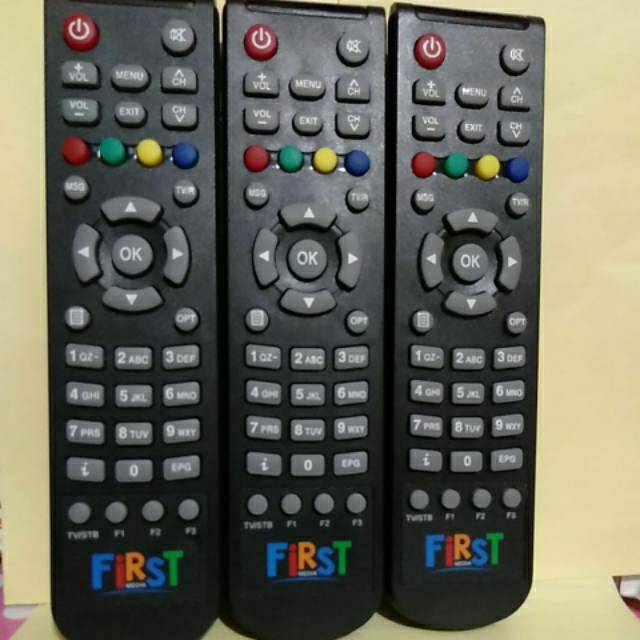 REMOTE REMOT RECEIVER STB FIRST MEDIA HITAM ORIGINAL ASLI