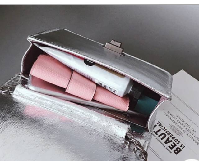 tas import wanita selempang kulit sentetis tali rantai sling bag cewek murahlucu