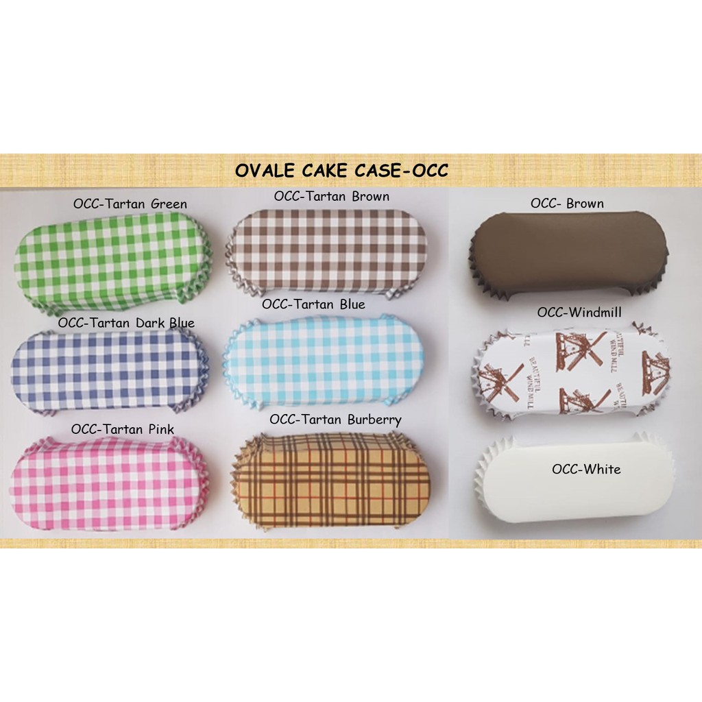 

kertas alas roti oval laminasi motif tartan