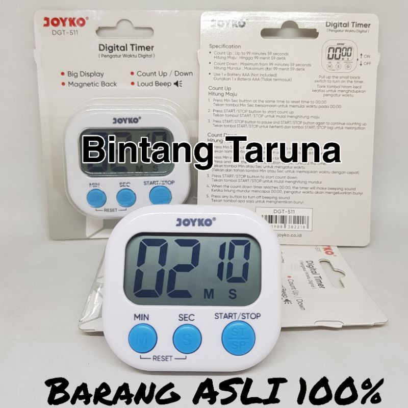 Digital Cooking Count Down Alarm Timer Joyko DGT-511 (Putih) Timer Masak Joyko DGT511 Digital Timer