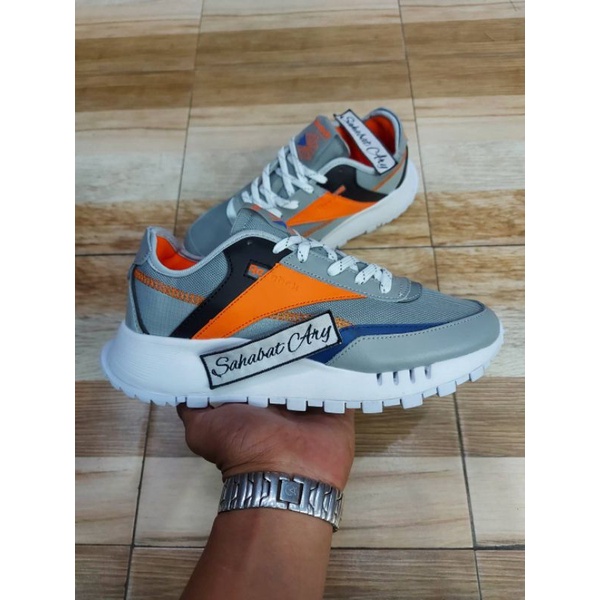 Sepatu Reebok Classic Leather Legacy Pure Grey Orange