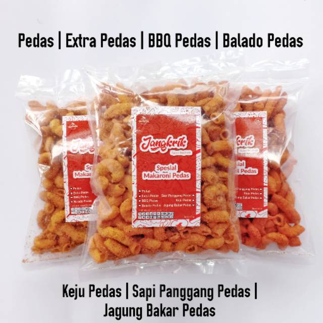 

Makaroni Jangkrik Pedas / Pedes Spesial 85g Terkriuk
