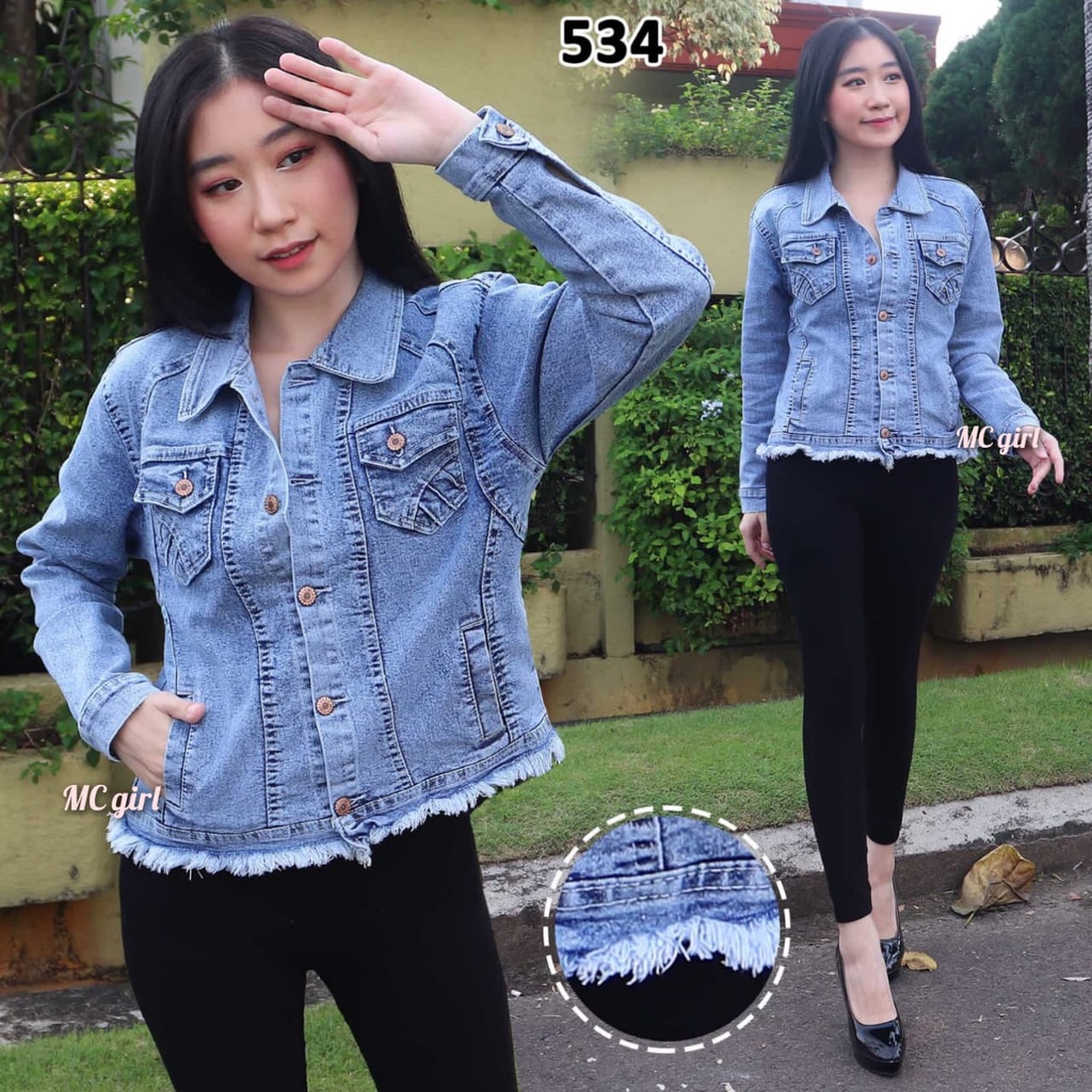 MC girl - Jaket Jeans Premium Snow Blue Rawis Wanita / Jacket Denim Snowblue Rumbai