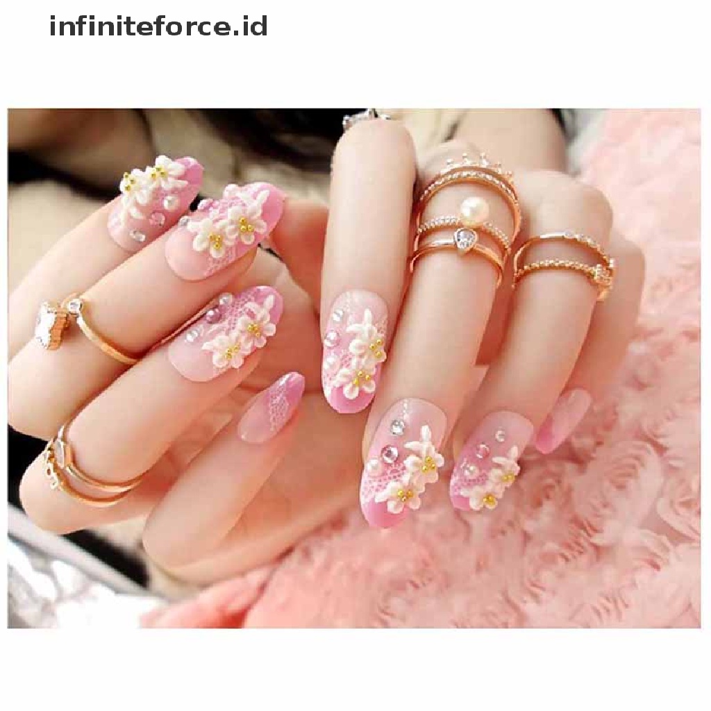 Infiniteforce.id 24pcs Kuku Palsu 3d Untuk Pengantin Wanita