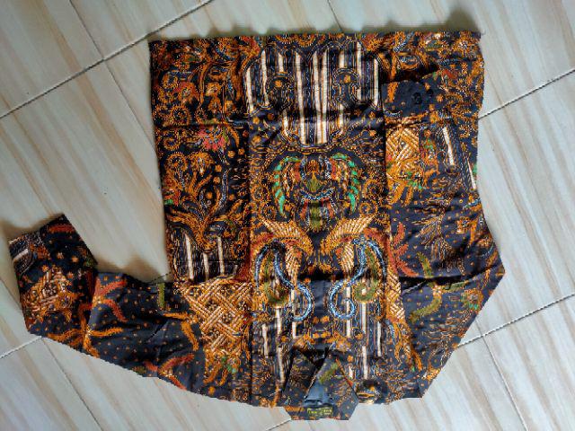 Manuk Kembar Sogan Kemeja Batik Pria Katun Primisima Full Furing
