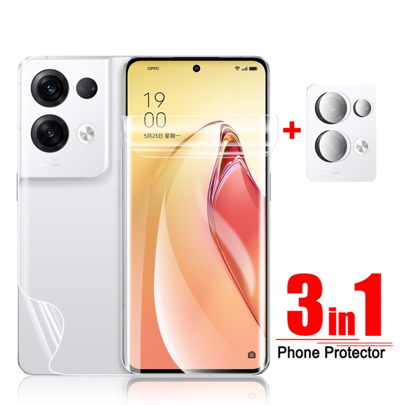 Pelindung Layar Oppo Reno 8 4G Reno 8 5G Reno 8 Z Reno 8 Pro 5G paket 3 in 1 bahan hydrogel