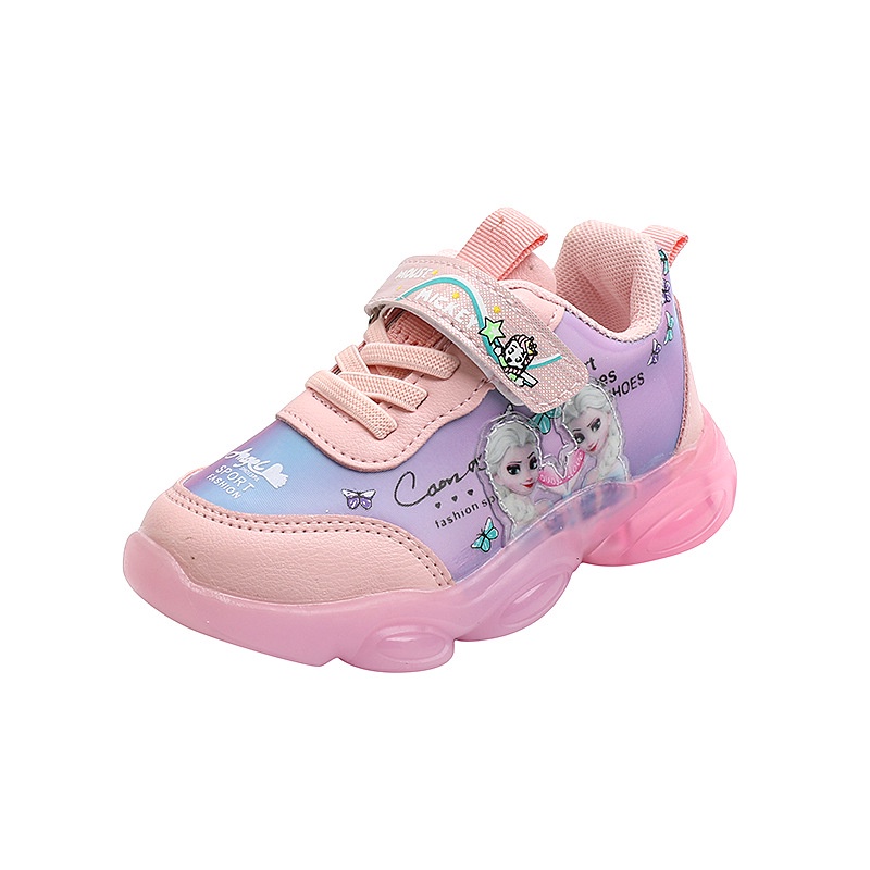 Sepatu Led Anak Import New Frozen Princess