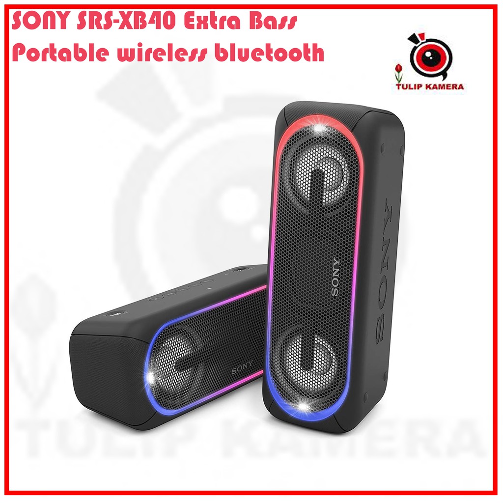 Sony SRS-XB40 Bluetooth Wireless Speaker With Extra Bass And Lighting - Black