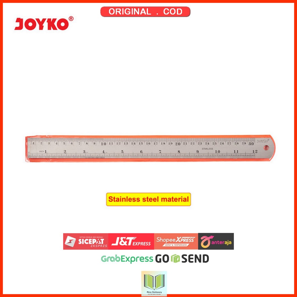 

Stainless Steel Ruler Penggaris Besi Joyko 30 cm