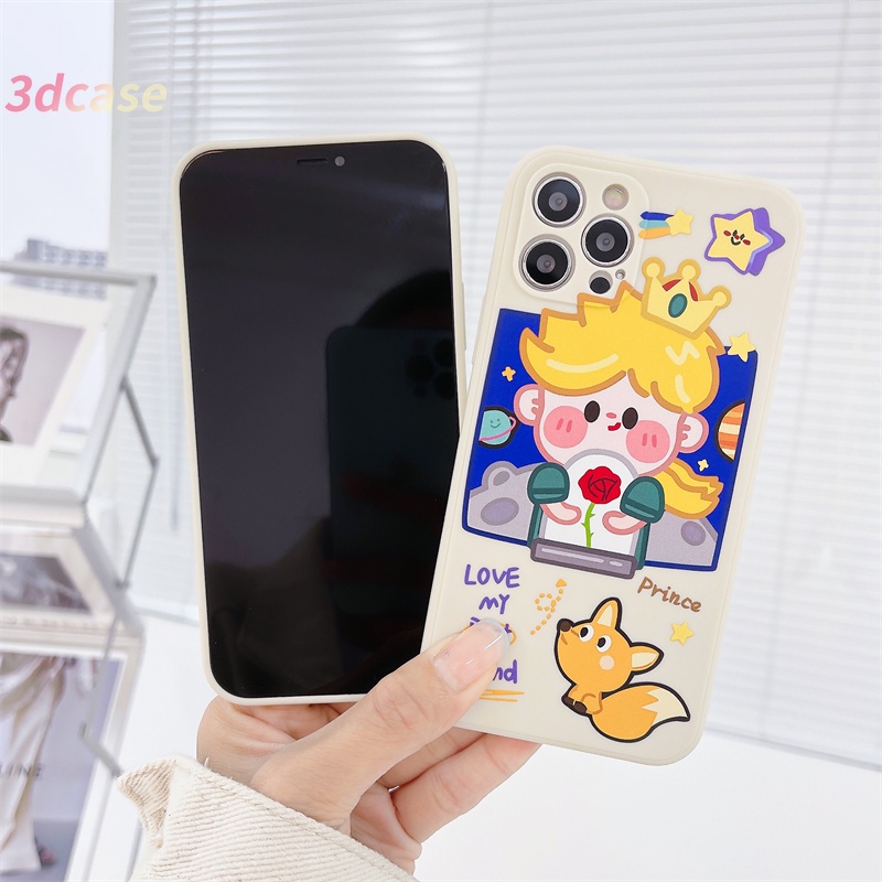 Casing Xiaomi Redmi Note 9 8 10 10S 9 PRO MAX 9S Xiaomi Redmi POCO X3 NFC X3 PRO M3 Redmi 9 9C NFC 9A 9i 9T 9 PRO Power 10X POCO M2 PRO A16 A74 A15 VIVO Motif Couples Cartoon Princess Anti-fall Case