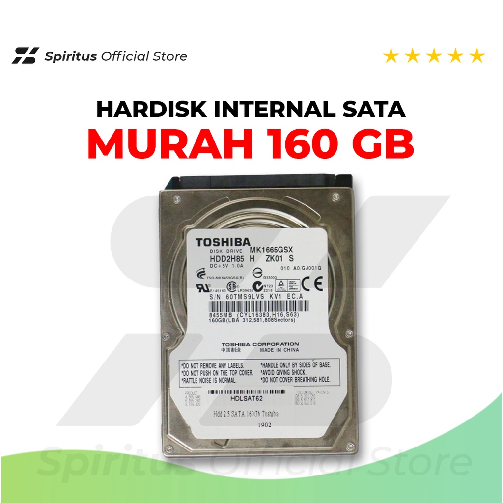 Harddisk Internal Bekas 160GB Health 100% SATA 2.5 / Ps3