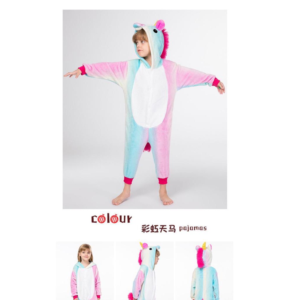 READY STOCK JAKARTA BAJU ANAK KOSTUM ONESIE UNICORN LOLIPOP KUDA PONY ONESIE KUGURUMI PIYAMA COSPLAY