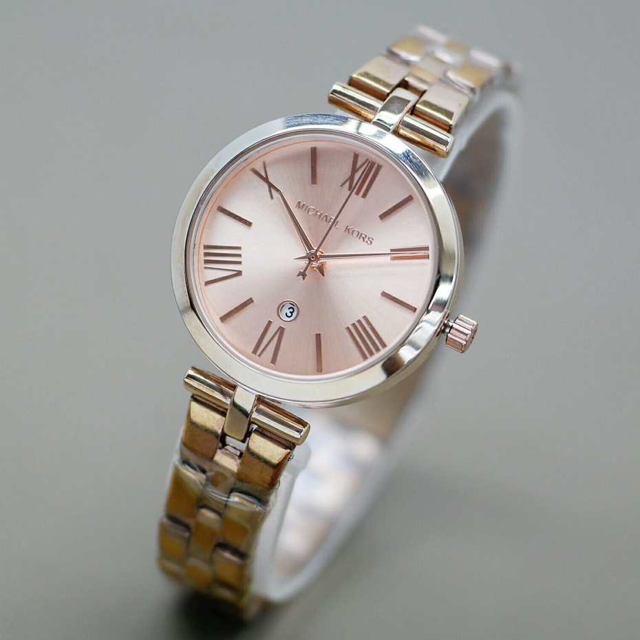 [ COD ] Jam Tangan Fashion Wanita MK 3904 HM Stainless Steel Tanggal Aktif Free Box & Baterai
