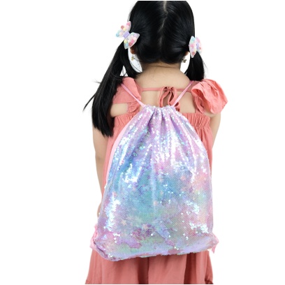 Skoola Tas Serut Sequin Manik Unicorn Mermaid 1127 Backpack Justice Alike