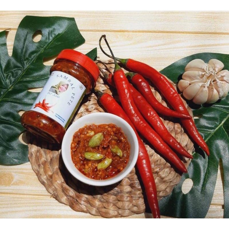 

SAMBAL PETE - Sambel Kemasan Botol 180 gr Khas Tulungagung sambal bu jum (BELI 5 GRATIS 1)