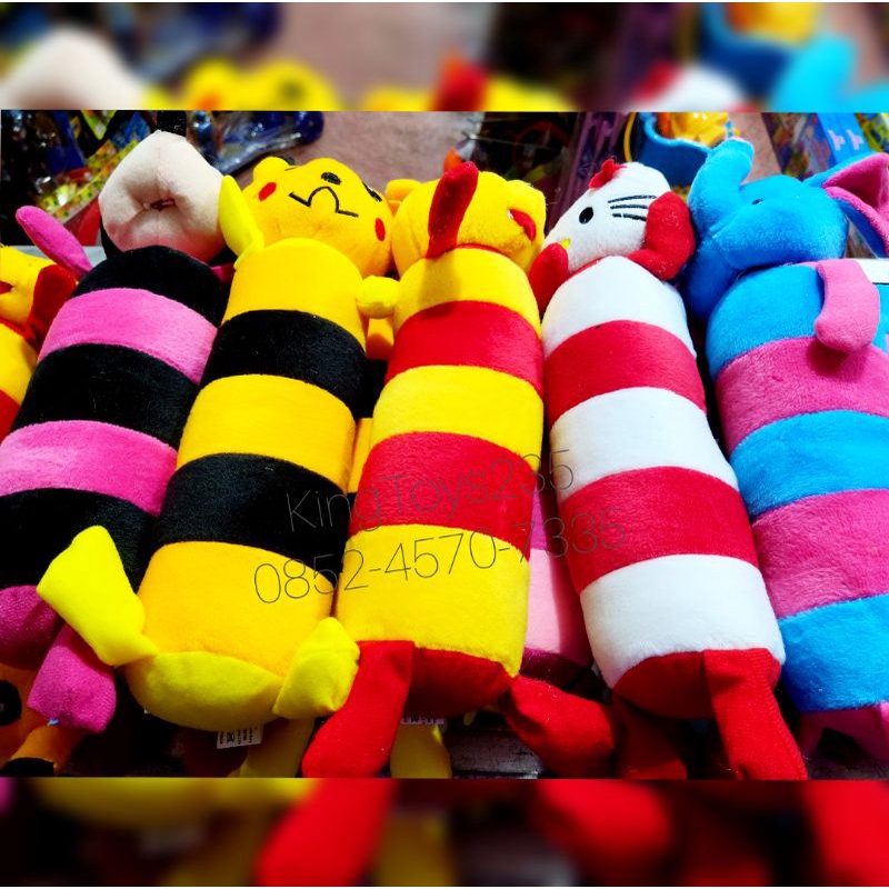 Boneka Anak Guling Karakter Kecil Bantal Peluk Lembut Bayi Doraemon HK Pikachu Pooh Gajah Pontianak