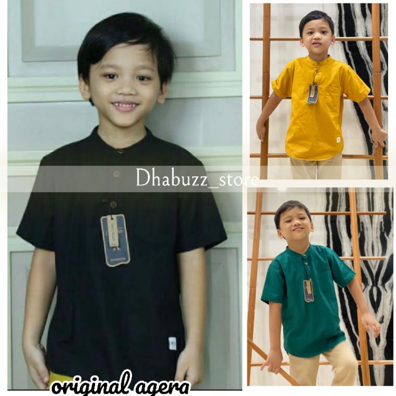 Baju kemeja hem koko kemko anak lengan pendek soft cotton original agera new