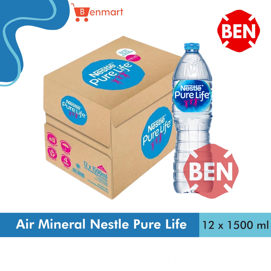 Jual Nestle 1500ml 1500 Ml 1 Dus 12 Botol Air Mineral Besar Murah Karton Pure Life Shopee 1414