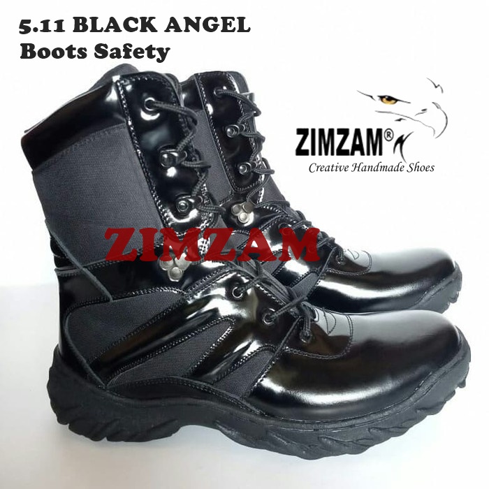 PROMO SEPATU ZIMZAM BLACK ANGEL 5.11 TACTICAL BLACK , TRACKING, HIKING, TOURING PDL PDH KULIT ASLI