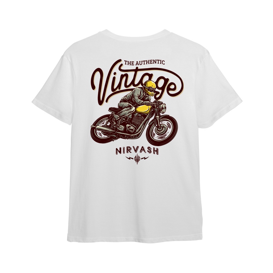 Nirvash Kaos Baju Distro Pria White Combad 24 S Fit Size M L XL Motif Vintage Motor