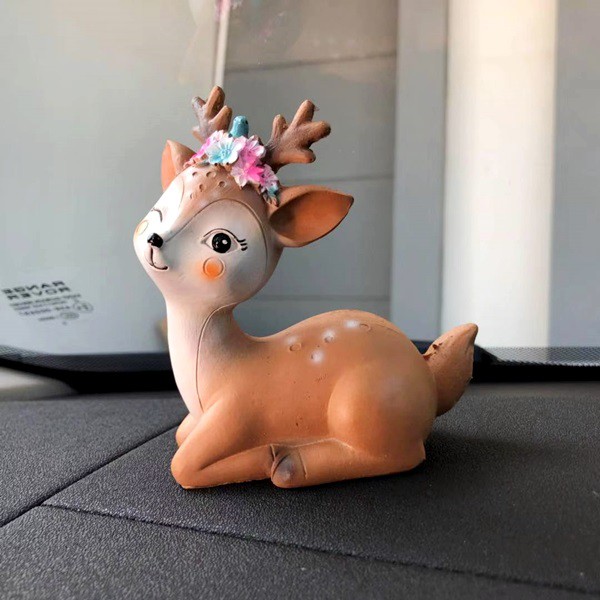 NEW CUTTIE COUPLE DEER Rusa Pajangan Dashboard Mobil / Rumah Bahan Plastik Padat