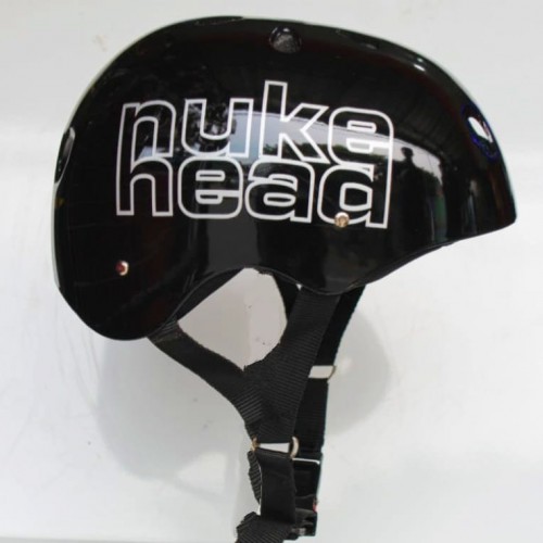 10-helm sepeda motif nuke head hitam polos