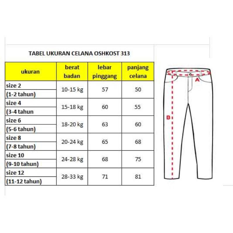 CELANA ANAK JEANS  Stret OS KOSH  SIZE 1-12 TAHUN amriat