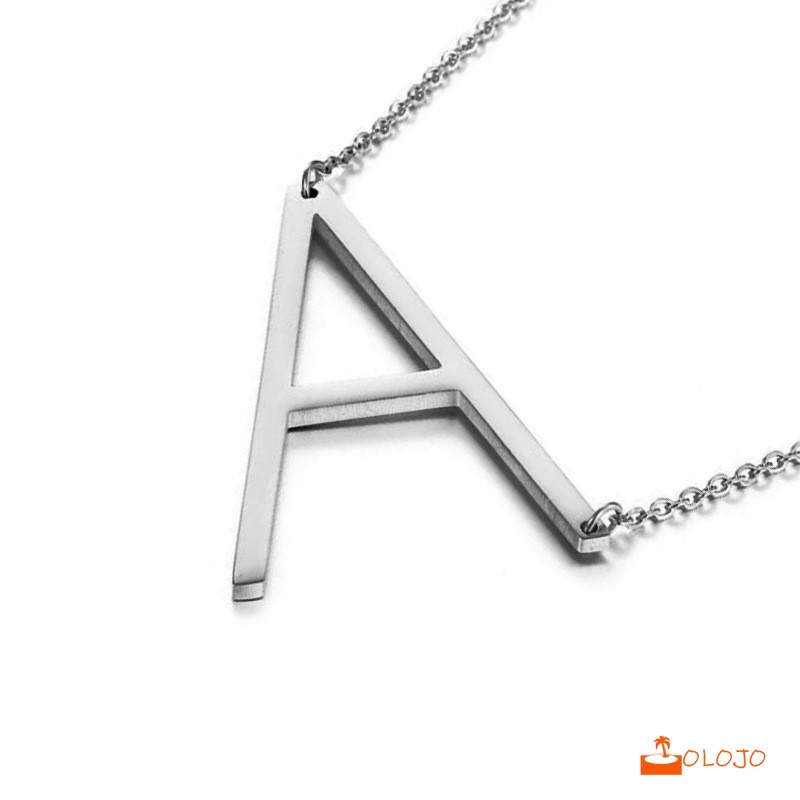 OLOJO Kalung Titanium 18K Emas Aksesoris Pendant Necklace 26 English Letter Fashion Accessories