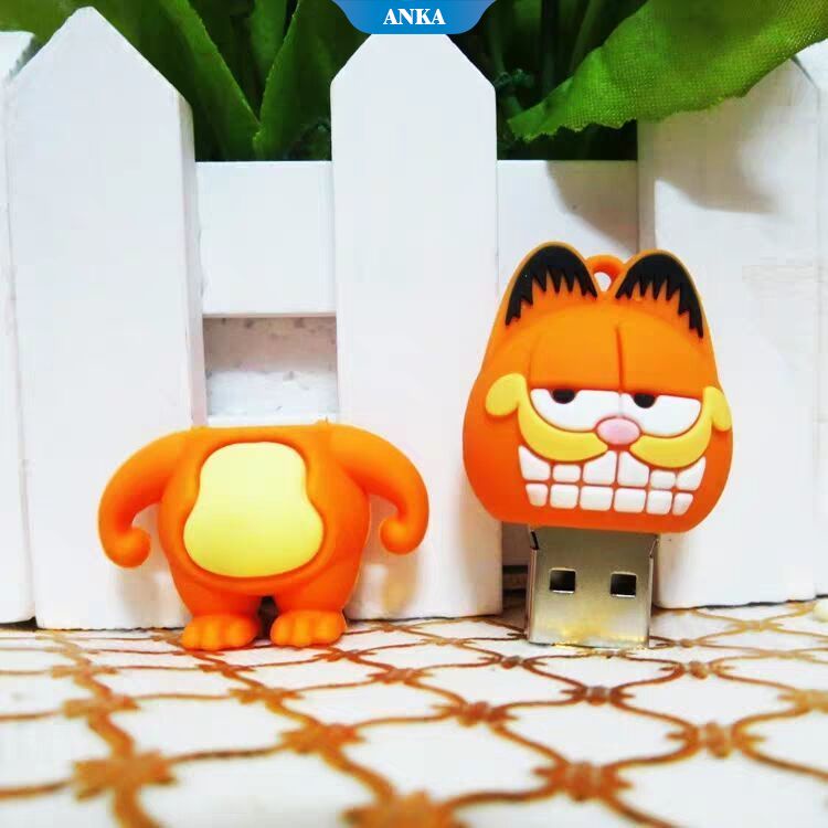 Kartun Kreatif Kepribadian Boneka Garfield U Disk 8 GB/16 GB Lucu Gantungan Kunci Ponsel Komputer Penggunaan Ganda