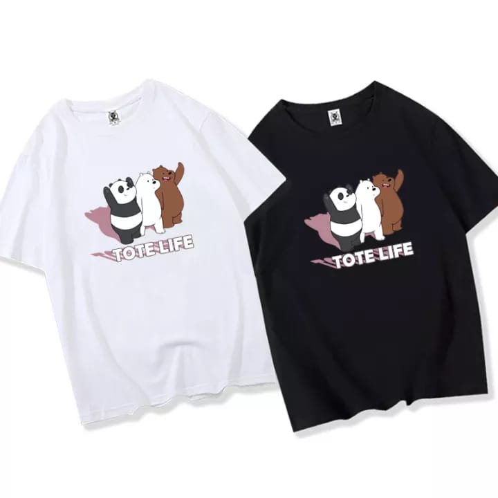 MYSTIQUE.ID-BAJU KAOS TOTE LIFE WE BARE BEARS T-SHIRT LUCU DAN AESTHETIC