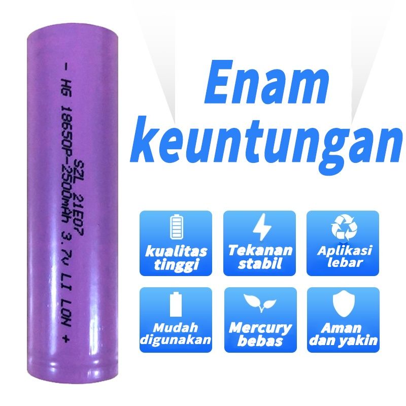 RECHARGEABLE 18650 Baterai 3.7V/2500 mAh 1500mah 100% aman Authentic Battery