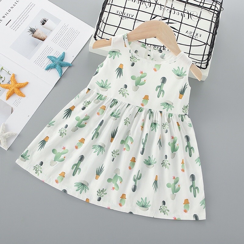 Dress Anak Perempuan Bahan Katun Import Premium Quality Dress Anak katun Murah Dress Anak Perempuan lucu Rok Terusan Anak Cewe Murah Dress Katun Gambar Kaktus