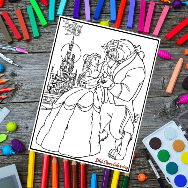 

Kertas Mewarnai Gambar Anak Tema Beauty And The Beast / Kertas Gambar (10 Lembar Gambar)